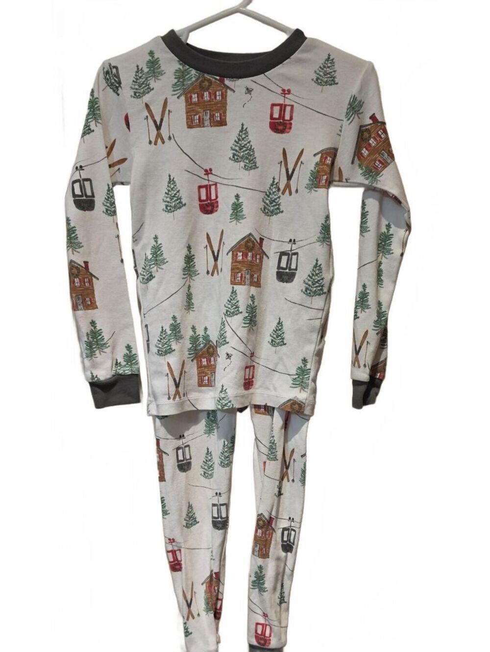 Burt's Bees Kids Winter Christmas Ski Lodge Pajama Set 4T